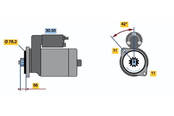 BOSCH Démarreur 0 986 022 470