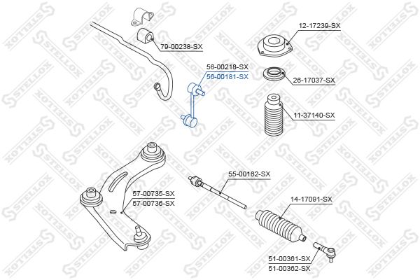 STELLOX 56-00181-SX Link/Coupling Rod, stabiliser bar