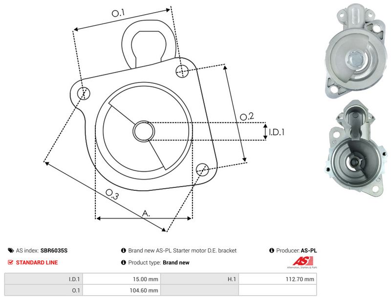 AS-PL SBR6035S Starter Lid, carburettor