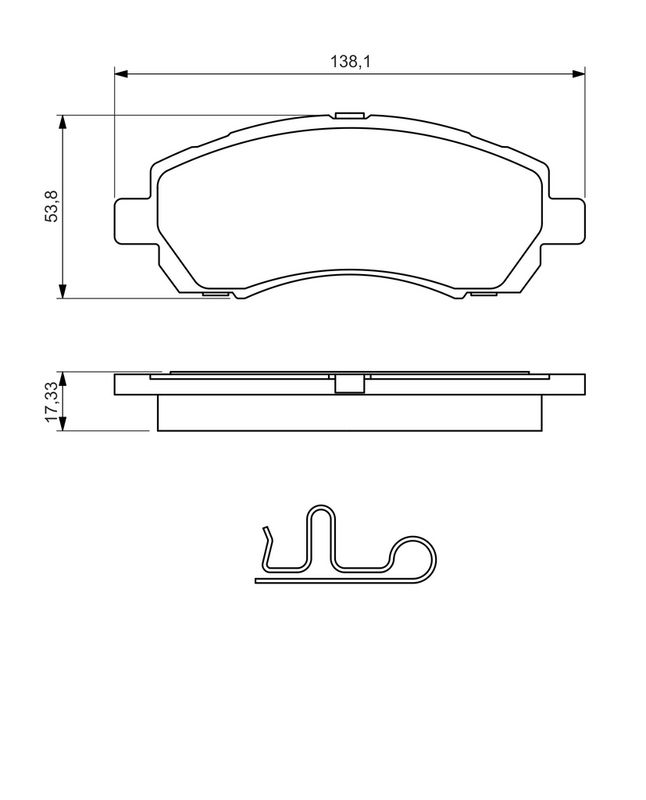 Piduriklotsi komplekt, ketaspidur, BOSCH 0 986 424 770