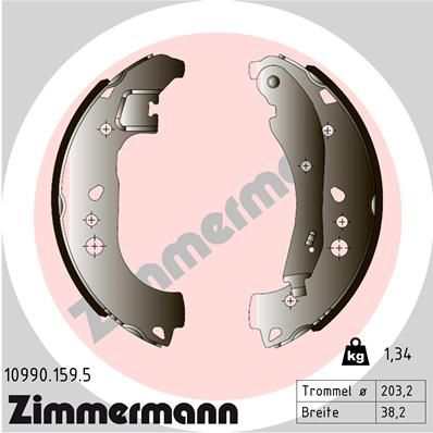 Комплект гальмівних колодок, Zimmermann 10990.159.5