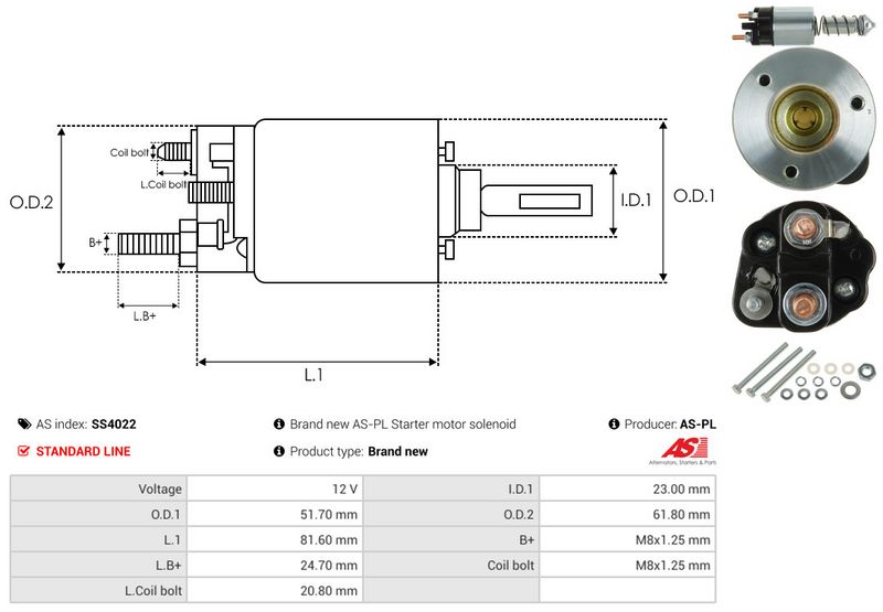 Magnetlülitus, starter, AS-PL SS4022