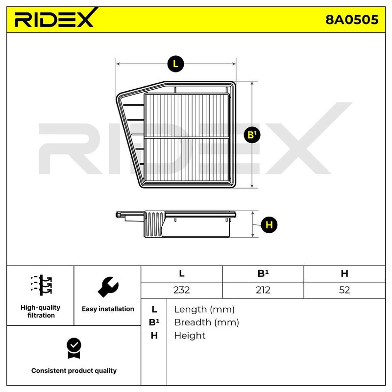 въздушен филтър RIDEX