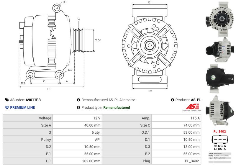 Generaator, AS-PL A9011PR