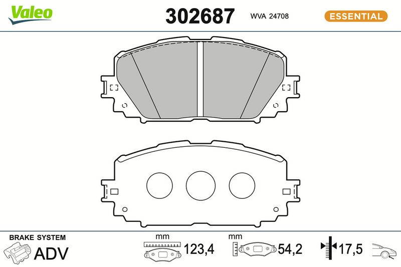 комплект спирачно феродо, дискови спирачки VALEO
