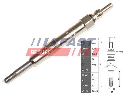 Свічка розжарювання, Fast FT82703