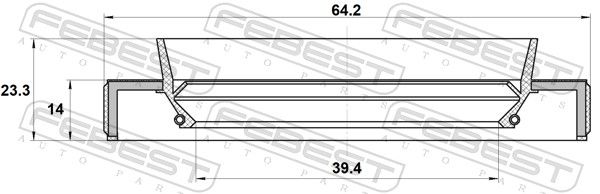 Võlli rõngastihend, veovõll, FEBEST 95HBS-41641423R