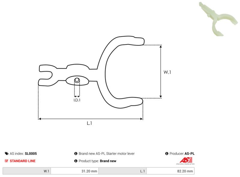 AS-PL SL0005 Starter Lever, carburettor