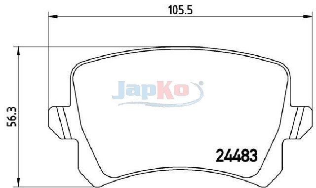 Piduriklotsi komplekt, ketaspidur, JAPKO 510904