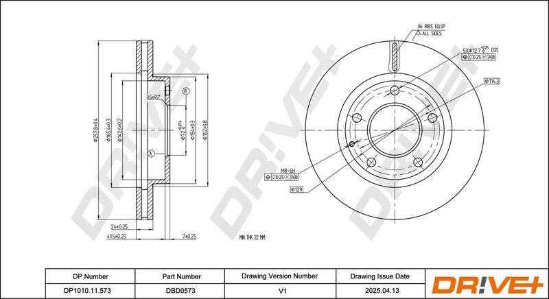 Disc frana DP1010.11.0573 Dr!ve+