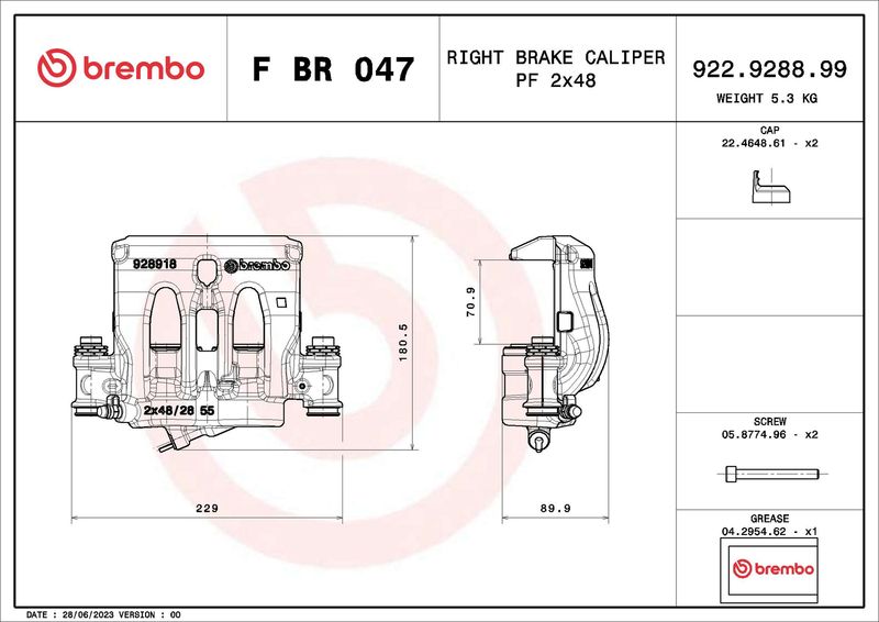 Гальмівний супорт, Brembo FBR047