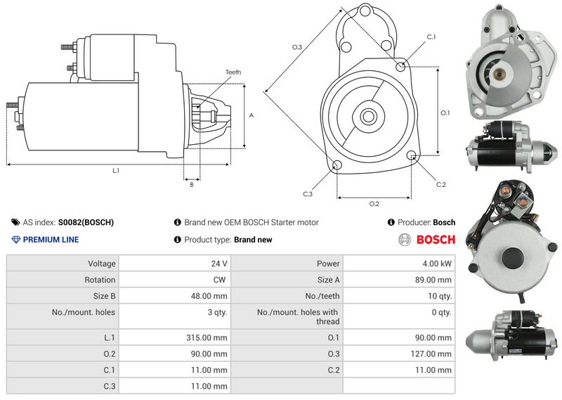 AS-PL S0082(BOSCH) Starteris