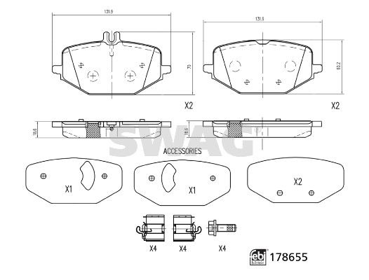 SWAG 33 10 7457 Brake Pad Set, disc brake