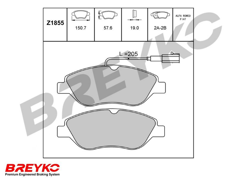 DAVID VASCO Z1855 Brake Pad Set, disc brake
