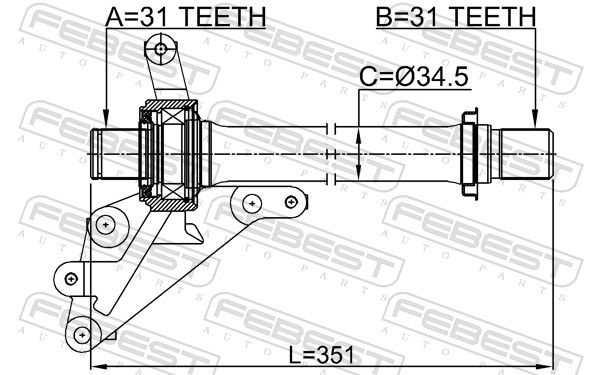 FEBEST 0312-YF6RH Drive Shaft