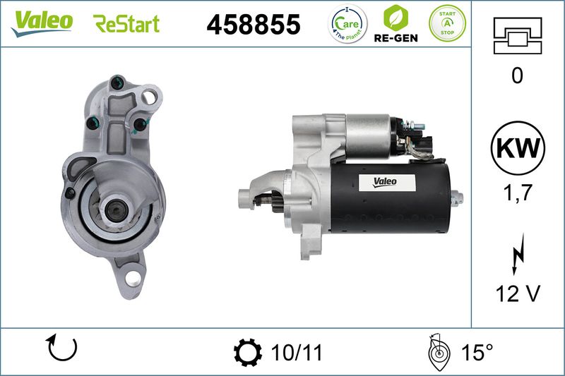 VALEO Startmotor / Starter 458855