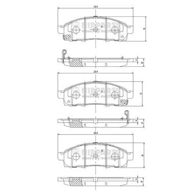 Комплект гальмівних накладок, дискове гальмо, Nipparts N3601101