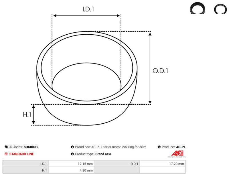 Remondikomplekt, Starter, AS-PL SDK0003