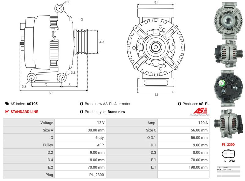 AS-PL A0195 Alternator