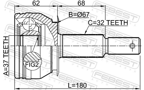 FEBEST 0210-R51R37 Joint Kit, drive shaft