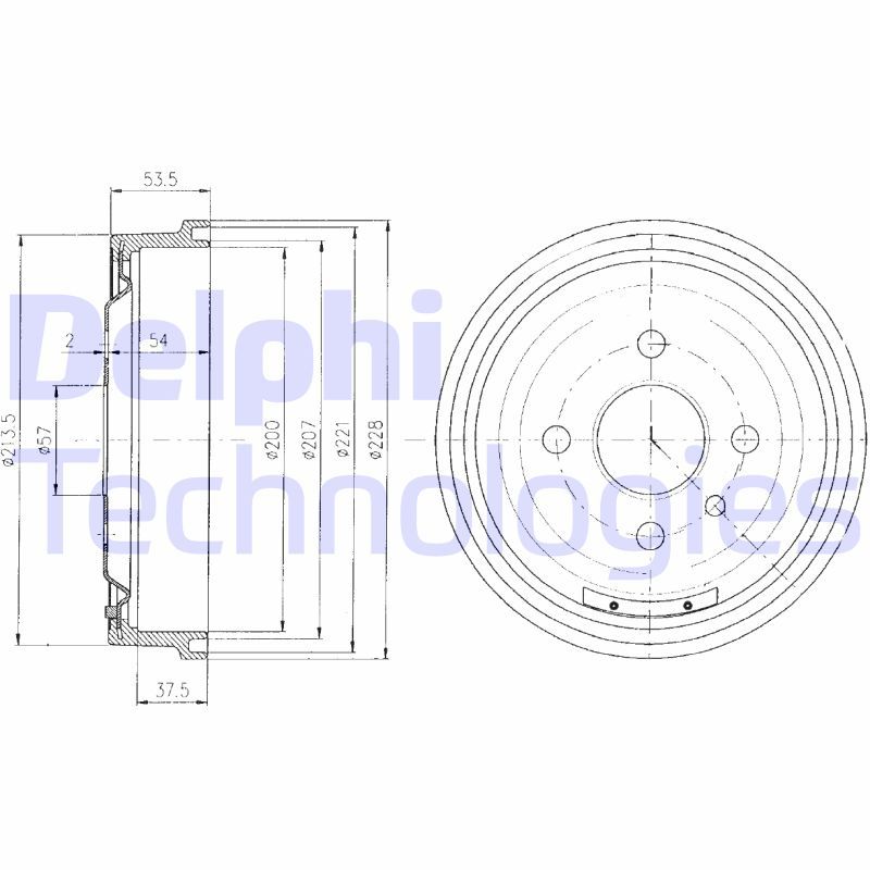 DELPHI OPEL барабан тормозной задний 200x35 KADETT D+E 1,2-1,3