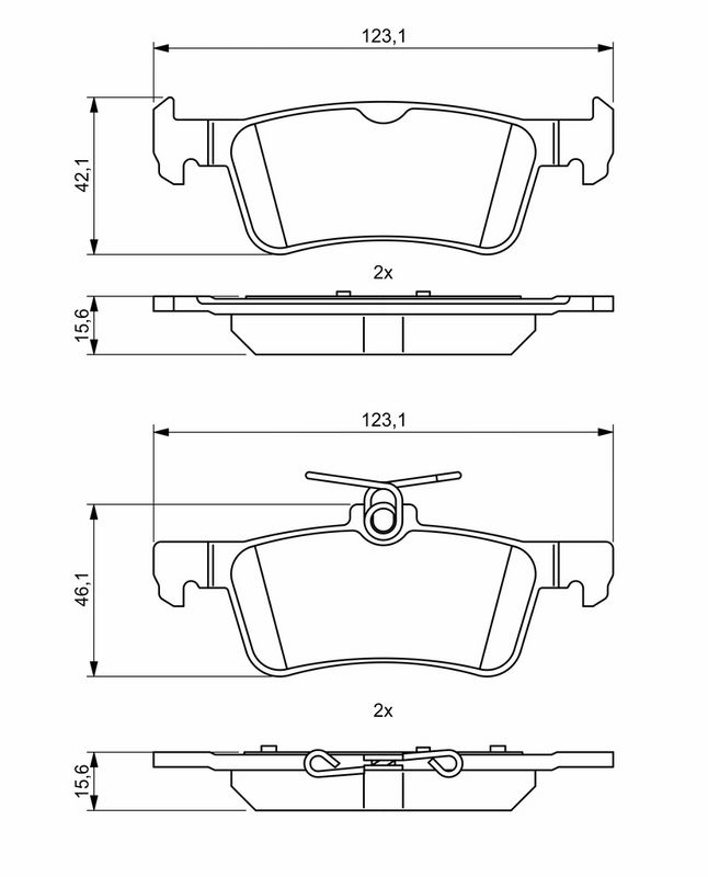 Piduriklotsi komplekt, ketaspidur, BOSCH 0 986 494 811