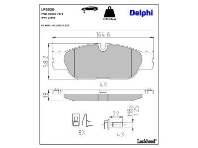 DELPHI LP2020 - Brake Pad Set, disc brake