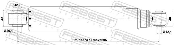 FEBEST 05110-004R Shock Absorber