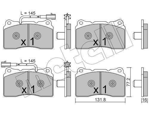 Plaquettes+de+frein+à+disque METELLI 22-0288-6