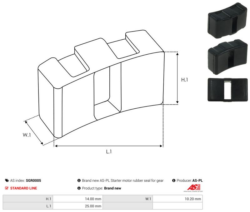 Remondikomplekt, Starter, AS-PL SGR0005