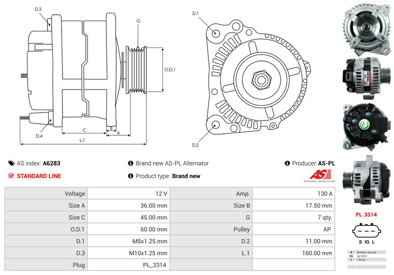 AS-PL A6283 Alternator