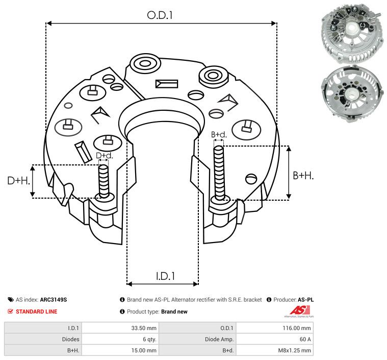 Kaitsekate, generaator, AS-PL ARC3149S