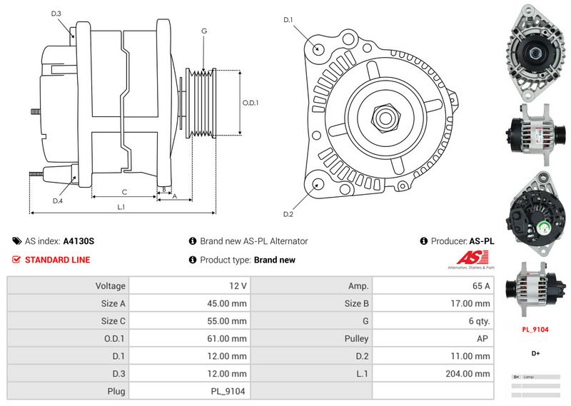 AS-PL A4130S Alternator