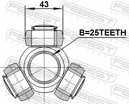 FEBEST 1616-169 Spider Assembly, drive shaft
