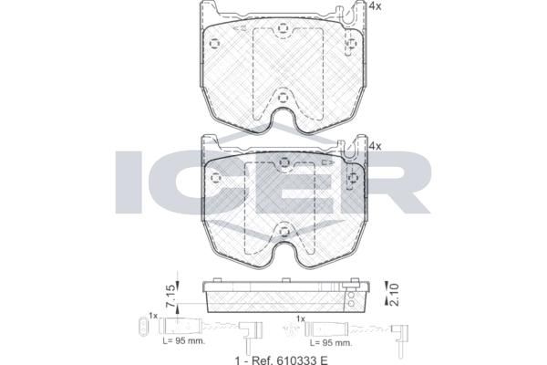 ANDEL 181591 - Brake Pad Set, disc brake