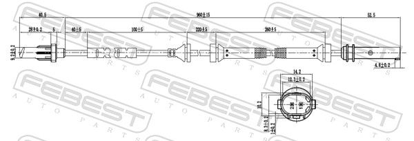 FEBEST 19606-004 Sensor, wheel speed