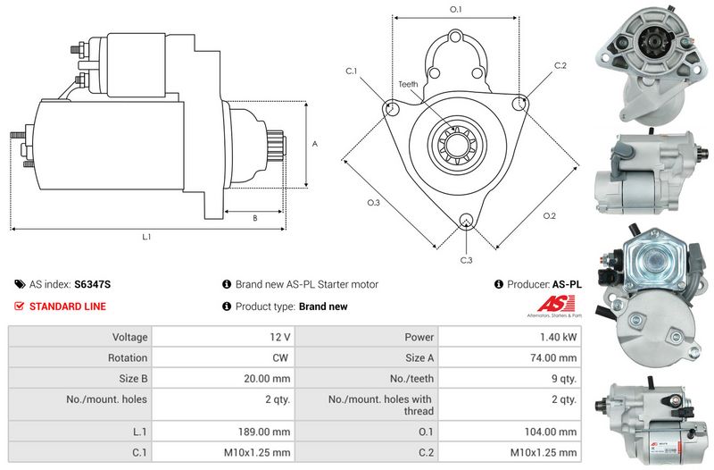 AS-PL S6347S Starter