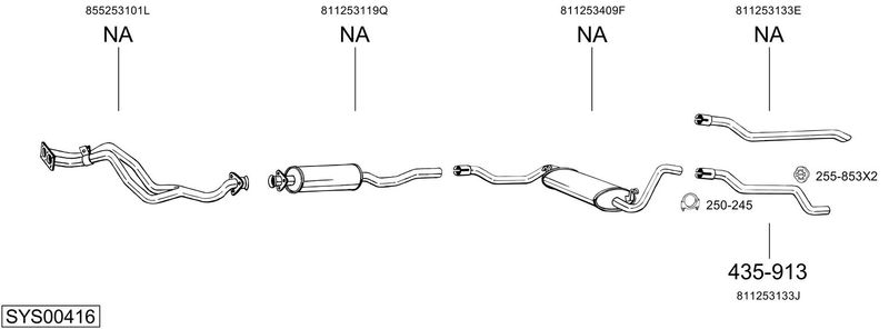 BOSAL kipufogórendszer SYS00416