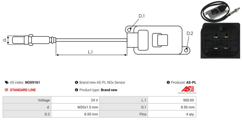 AS-PL NOX9161 NOx Sensor, urea injection