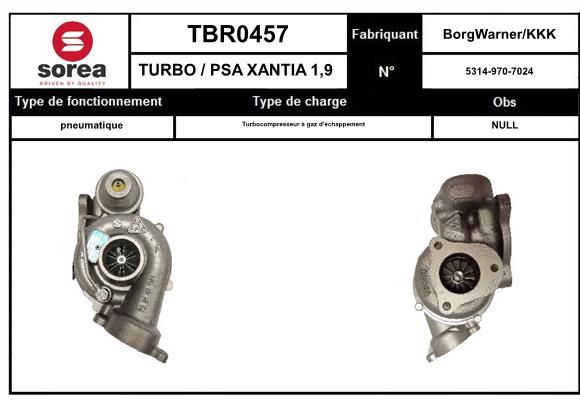 Compresor,sistem de supraalimentare TBR0456 EAI
