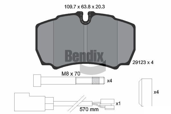 BENDIX Braking fékbetétkészlet, tárcsafék BPD1564