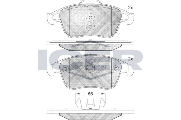 Комплект гальмівних накладок, дискове гальмо, Icer 181918-208