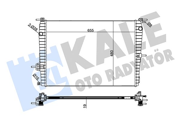 Радіатор, система охолодження двигуна, Kale Oto Radyatör 220600
