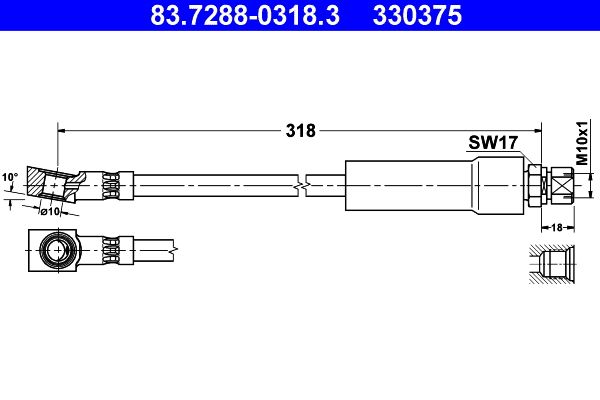 Furtun frana 83.7288-0318.3 ATE