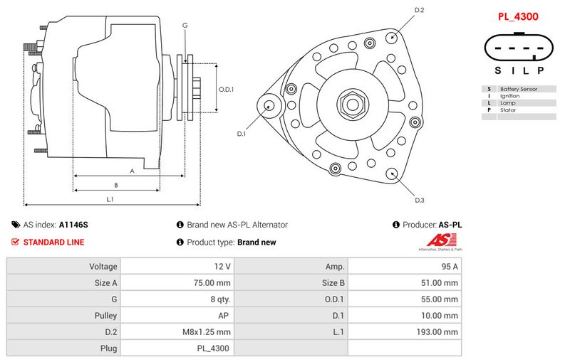 Brand new AS-PL Alternator