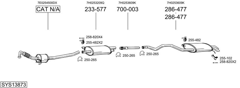 BOSAL kipufogórendszer SYS13873