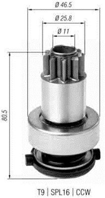 MAGNETI MARELLI бендикс z=9 Volkswagen 1,4-2,0i AUDI A3 SEAT 1,4-1,8i SKODA 1,4-2,0i [940113020385]