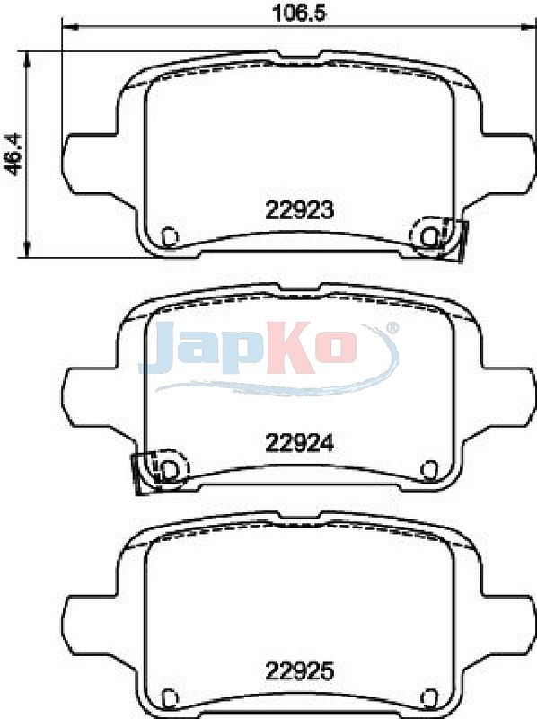 Piduriklotsi komplekt, ketaspidur, JAPKO 510406