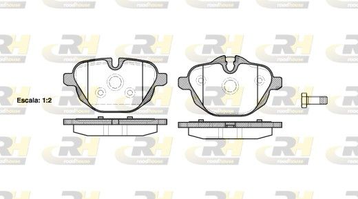 Комплект гальмівних накладок, дискове гальмо, Roadhouse 21421.00