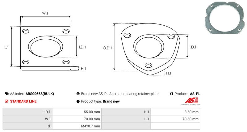 AS-PL ARS0065S(BULK) Repair Set, alternator